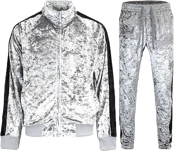 G-Style USA Men's Zipper Jacket Drawtsring Waistband Sweatpants Tracksuit Set