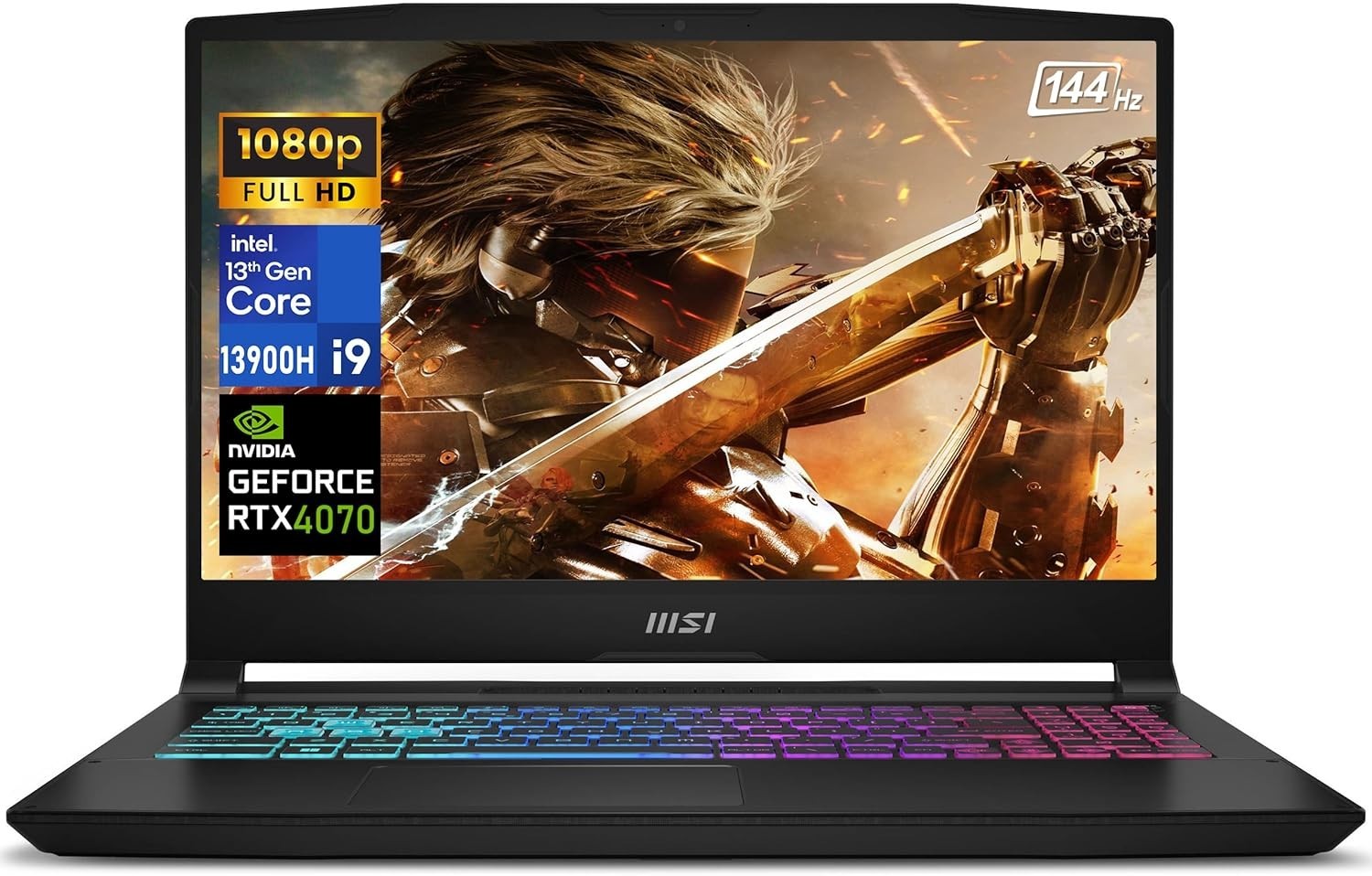 MSI Katana 17 17.3" 144Hz FHD Gaming Laptop Computer, 13th Gen Intel 14-Core i9-13900H, RTX 4070 8GB 105W TGP, 32GB DDR5 RAM, 1TB PCIe SSD, WiFi 6, Bluetooth5.2, RGB Keyboard, Windows 11 Pro