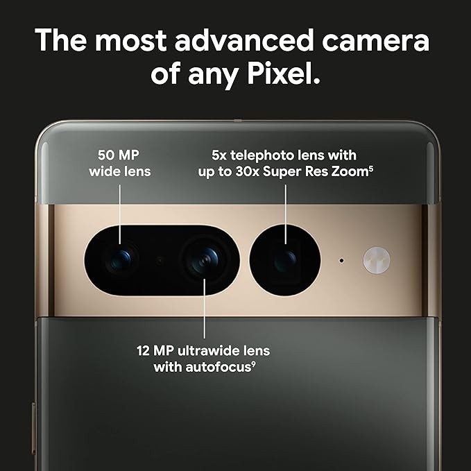 Google Pixel 7 Pro - 5G Android Phone - Unlocked Smartphone with Telephoto/Wide Angle Lens, and 24-Hour Battery - 256GB - Obsidian