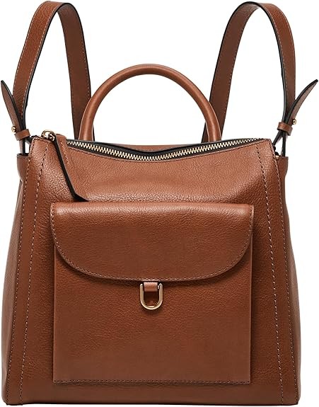 Fossil Women's Parker Leather Convertible Backpack Purse Handbag for Women