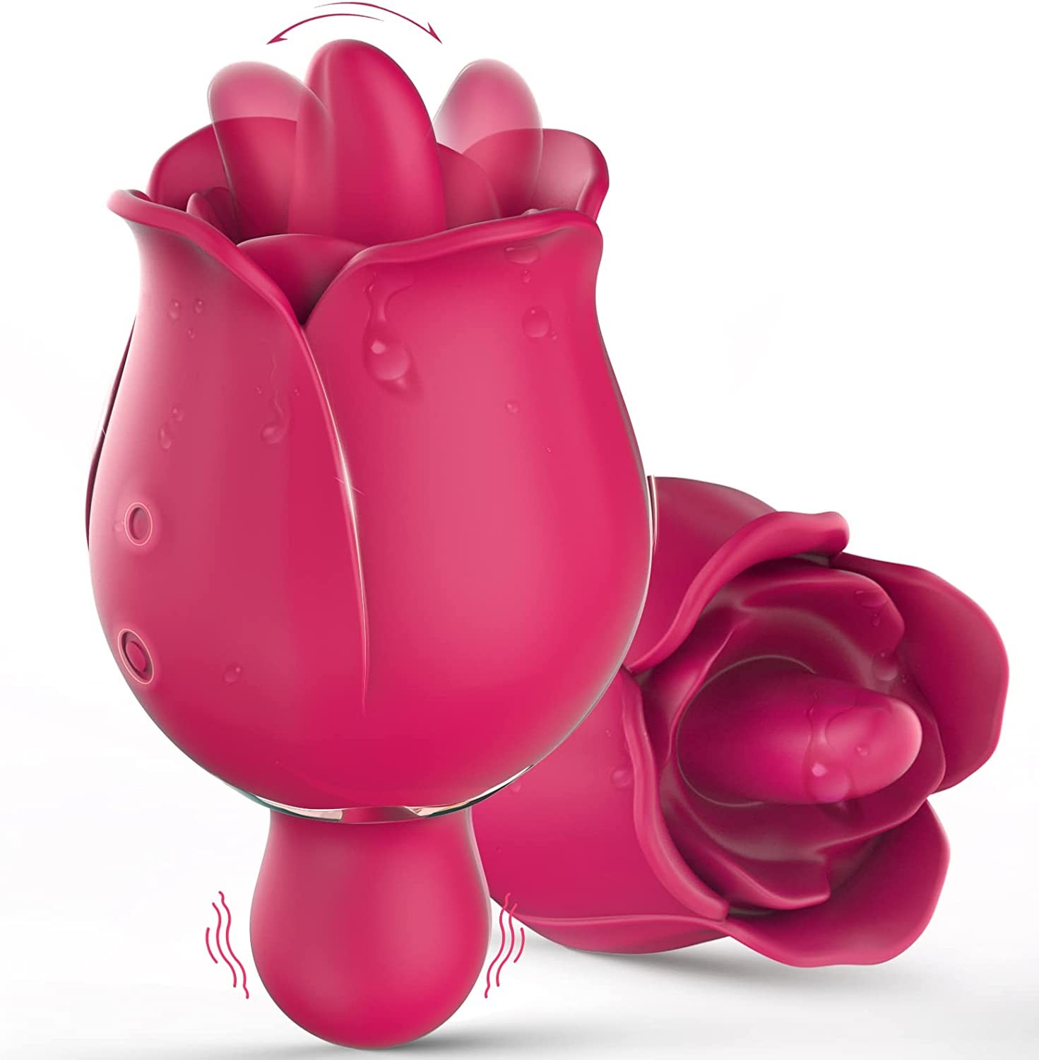 Rose Toy Vibrator for Women, Clitoral Tongue Licking Toy Mini Small Vibrators with 9 Modes & 9 Powerful Vibration, Waterproof Adult Sex Toys for Couples