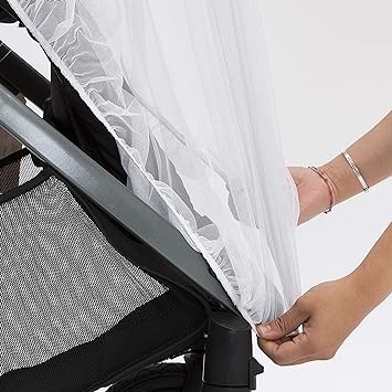 Mosquito Net for Strollers & Joggers Plus Pack n' Plays. Breathable with Elastic Netting for Easy fit, Delta Children, White