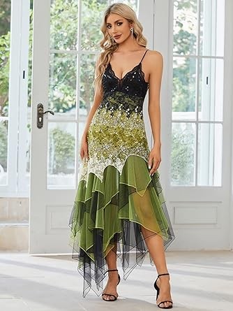 Ever-Pretty Women's Sleeveless Tea Length A-line Dress Lace Cocktail Dress 6212B