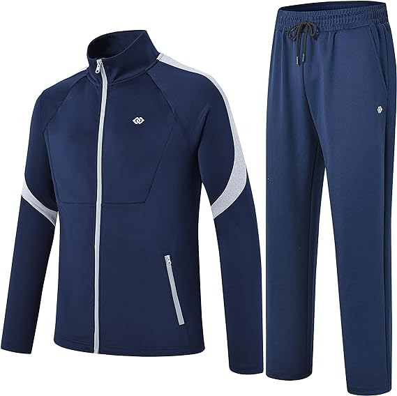 MoFiz Men's Tracksuits Sweatsuits for Men Athletic Set 2 Piece Track Suits Jogging Casual Warm Up Full Zip Running Sports