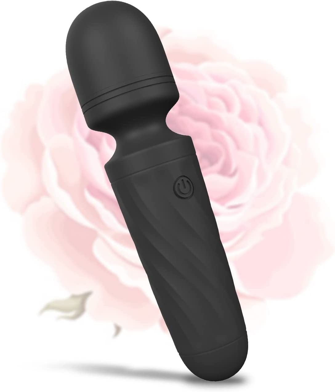 Mini Wand Massager, 10 Vibration Modes, Cordless, Whisper Quiet, Waterproof, Portability Easier, Perfect for Tension Relief, Muscle, Back, Soreness, Recovery - Black