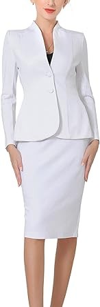 Marycrafts Women's Formal Office Business Work Jacket Skirt Suit Set
