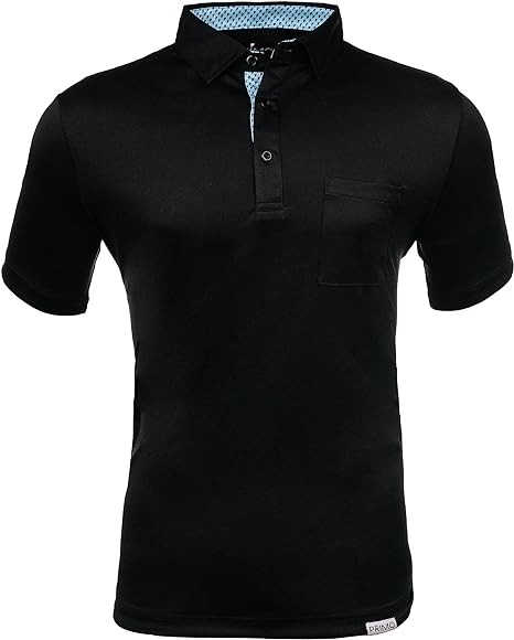 Primo Classic Collar Golf Polo, Lightweight, 100% Polyester, Curved Hem
