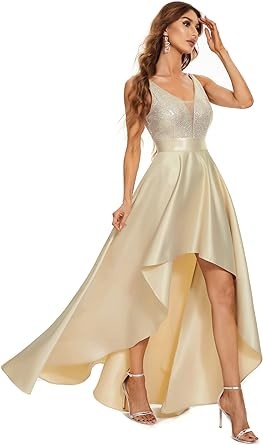 Ever-Pretty Women's V-Neck A-line High-Low Party Dress Long Evening Dress 0667