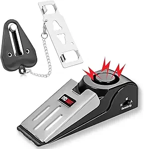 MBBEST Door Stop Alarm & Hotel Door Lock,Dual Protection Security Door Kit,Door ​Security Devices Pocket Door Stopper Self Defensey Tools for Hotel Travel Home Apartment House