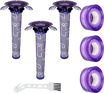 6 Pack Upgraded Star Vacuum Replacement Filters for Dyson V7, V8 Animal and V8 Absolute Vacuum. 3 Pre-Filters and 3 Post-Filters. Compare to Part # 965661-01 & 967478-01.