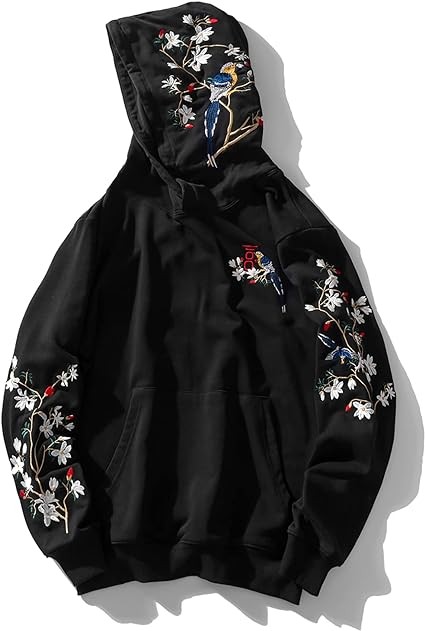 Niepce Inc Streetwear Men's Dragon Embroidered Heavyweight Graphic Hoodies