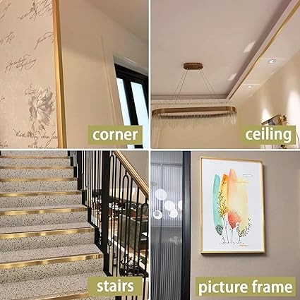 Trimold L Molding Stainless Steel Corner Guards with 90° Angle for Wall Cabinet Baseboard Protection and Decoration, 3ft x 0.59in (3pcs)