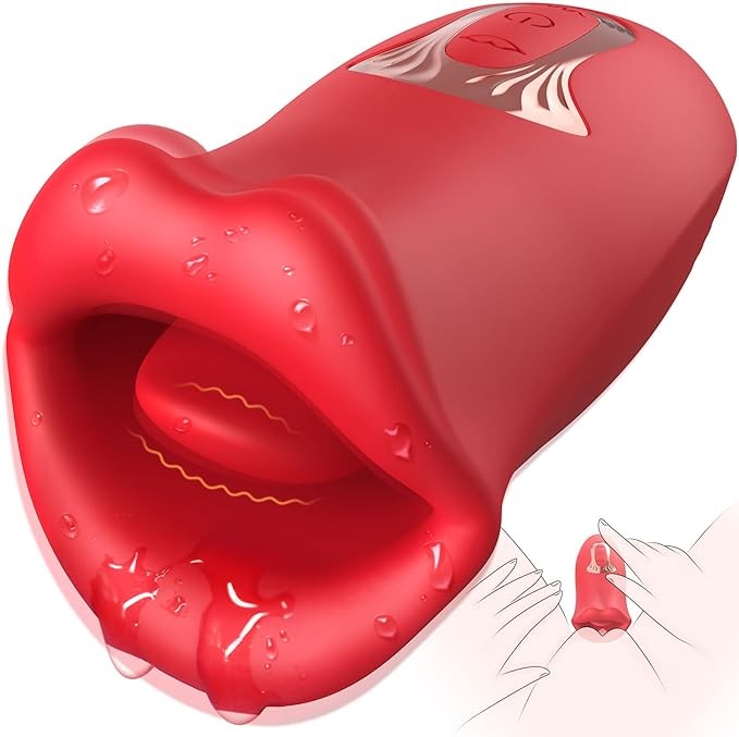 DORRTYOU Adult Sex Toys Vibrator, Rose Toy, Stimulator for Women with 10 Vibration Modes and French Kissing Modes, Tongue Toy Clitoral Vibrator Women, Toys, Red