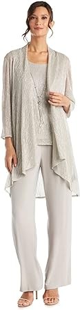 R&M Richards Womens 3PC Pants Open-Front Blazer