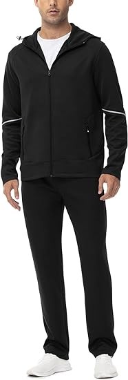 Rdruko Men's Tracksuits 2 Piece Set Sweatsuits Jogging Workout Gym Warm Up Sportswear Suits with Hoodie