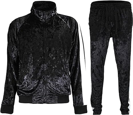 G-Style USA Men's Zipper Jacket Drawtsring Waistband Sweatpants Tracksuit Set