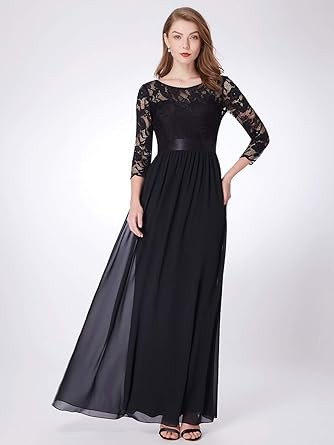Ever-Pretty Women Elegant 3/4 Sleeve Empire Waist Maxi Bridesmaid Dresses 07412