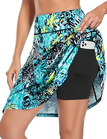 KORALHY Women's 20" Knee Length Skorts Skirts Tennis Athletic Golf Causal Skort with 4 Pockets