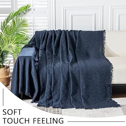 MEETSKY Navy Blue Couch Cover Sofa Covers Single Recliner Couch Cover Sofa Throw Cover for Couches Sofa Slipcovers Furniture Covers Modern Style for Living Room Decoration(71"x 91", Medium, Navy)