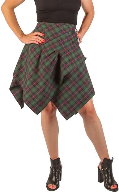 The Celtic Ranch Tartan Skirt, Women's Plaid Skirt with Pockets, Ladies' Scottish Skirts