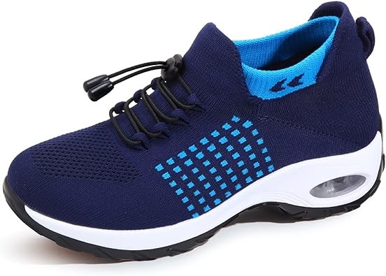 STUNAHOME Women's Slip-On Orthopedic Walking Shoes - Non-Slip Sole, Breathable Mesh, and Comfort Cushioning - Sporty and Lightweight Sneakers for Women Blue