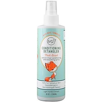 LANE & CO. Conditioning Detangler Spray for Kids & Babies - Leave In Conditioner Spray for Smoothing, Detangling - Vegan, Plant-Based, Child-Safe Formula - Natural Baby Hair Products - 8-oz. Bottle