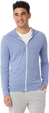 Alternative Men's Hoodie, Eco Zip Up Camo Triblend Jersey Hooded Sweatshirt