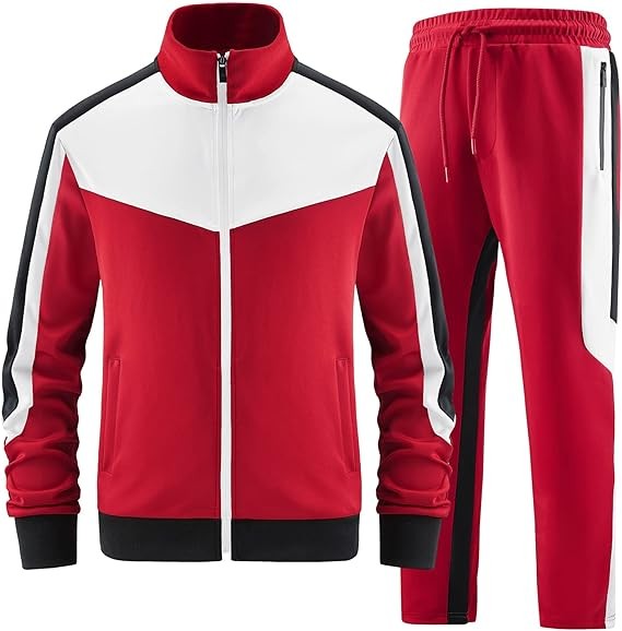 ANOTWENER Men's Casual Tracksuits Long Sleeve Full Zip Hoodie Jogging Sweatsuit Running Set 2 Piece