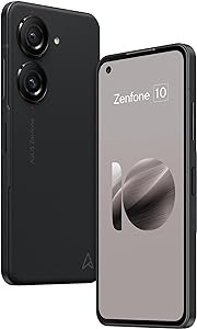 ASUS Zenfone 10 Cell Phone, 5.9” FHD+ AMOLED 144Hz, IP68, 4300mAh Battery, 50MP/13MP Dual Camera, 32MP Front Camera, 8GB+128GB, 5G LTE Unlocked Dual SIM, Black, AI2302-8G128G-BK [US version]
