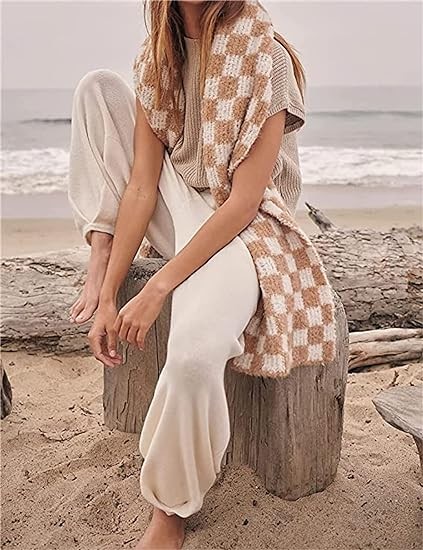 Yuemengxuan Women Two Pieces Outfits Set Knitted Sweater Sets Knit Pullover Vest Top High Waist Pants Tracksuit Lounge Sets