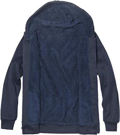 Facitisu Heavyweight Sherpa Lined Fleece Hoodie Sweatshirts for Men Winter Zip Plus Size Jacket