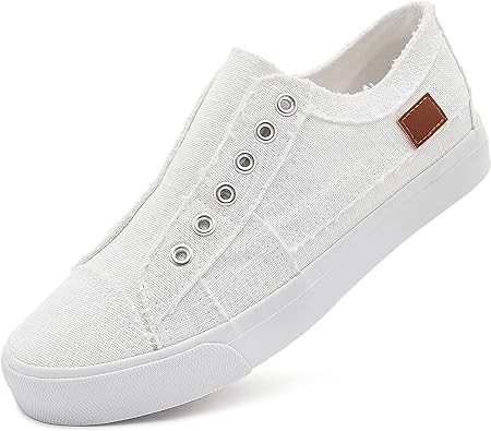 Women's Slip on Shoes Non Slip Fashion Canvas Sneakers Low Top Casual Shoes
