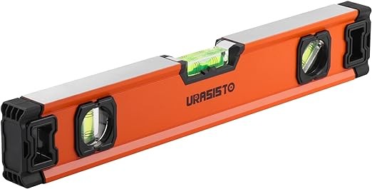 URASISTO 16 Inch Torpedo Level, Magnetic Level Tool with 45°/90°/180° Bubbles, Aluminum Alloy Construction, Shock Resistant Bubble Level Tool(400mm)