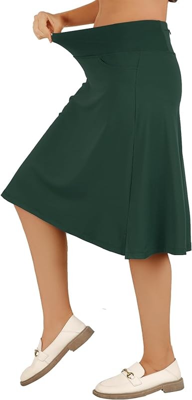 Womens Skorts Modest Knee Length Skirts Athletic Midi Active Running Skirt