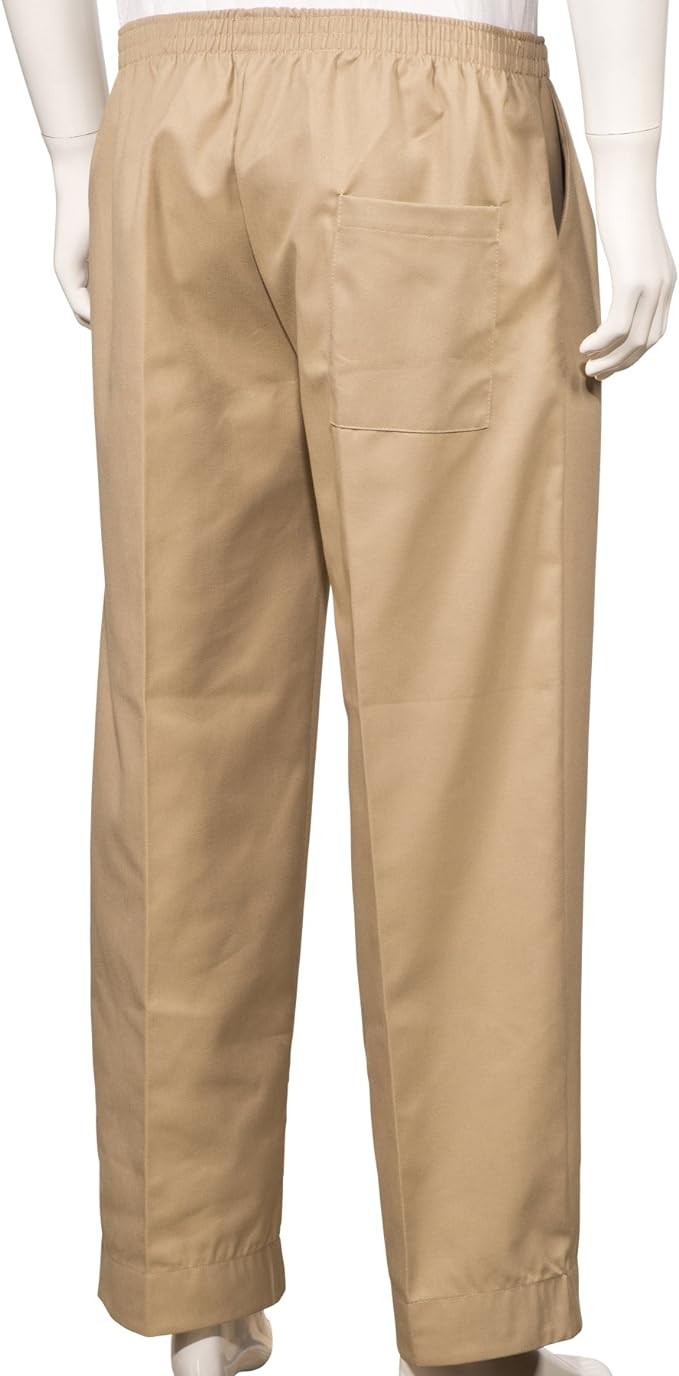 Benefit Wear Mens Full Elastic Waist Pants with Mock Fly