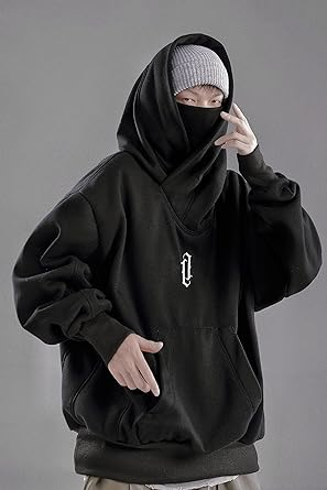 Niepce Inc Streetwear Men's Oversized Heavyweight Hoodie with Neck Gaiter