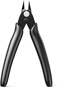 BOENFU 5 Inch Nippers Sprue Cutter Jewelry Wire Cutters Hobby Tools Flush Cutters for Jewelry Making, Electronics, Plastic Models, Black, 1-PCS