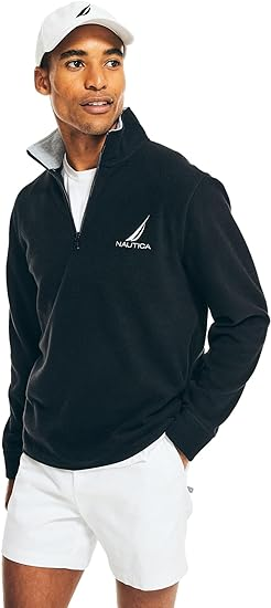 Nautica Men's Solid 1/4 Zip Fleece Sweatshirt