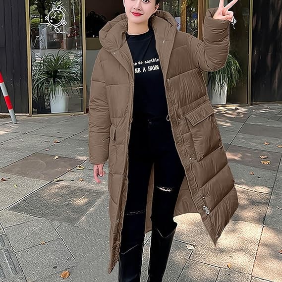 Annhoo Scrub Padded Puffer Jackets for Women Fall Winter Loose Fit Long Padded Jacket Outerwear Women 2023 Y2K