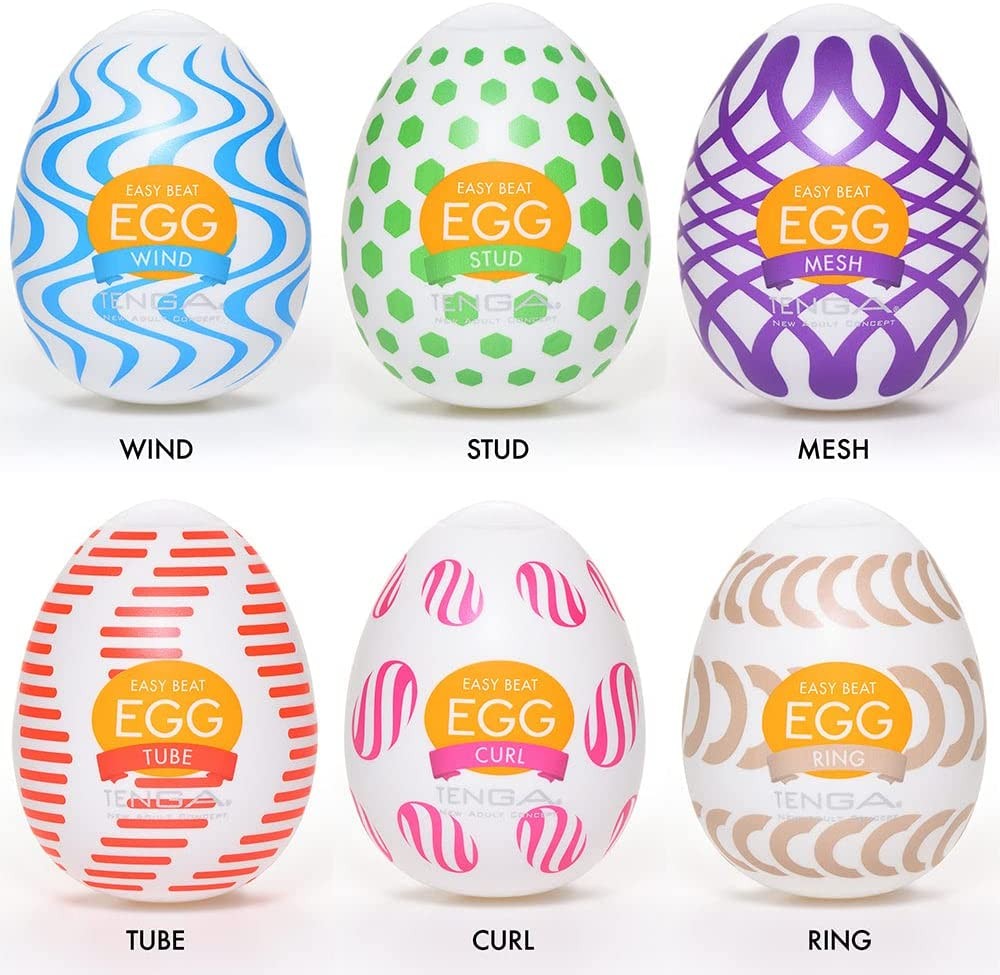 TENGA Easy Beat Egg Male Portable Pleasure Device, Curl