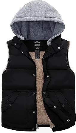 Wantdo Men's Hooded Puffer Vest Lightweight Winter Coats Warm Puffer Jacket