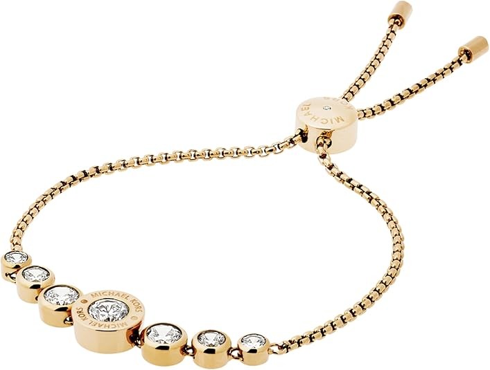 Michael Kors Stainless Steel and Cubic Zirconia Chain Bracelet for Women, Color: Gold (Model: MKJ5334710)