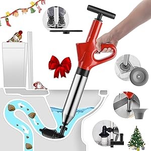 Tohomes Toilet Plunger,Toilet Plunger Heavy Duty,Drain Snake Clog Remover Tools,High Pressure Air Drain Blaster Heavy Duty Plunger For Toilet,Bathroom,Floor Drain,Sewer,Pipe,Kitchen Clogged