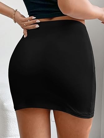 SOLY HUX Women's Elastic High Waist Bodycon Pencil Mini Skirt