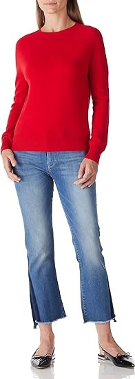 SOPHIA YANG Women's 100% Merino Wool Sweater Crew Neck Long Sleeve Kint Pullover