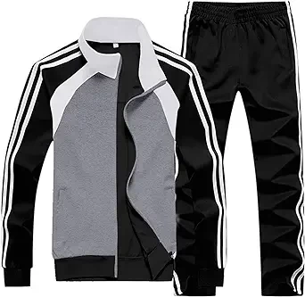 Sun Lorence Men's Athletic Running Tracksuit Set Casual Full Zip Jogging Sweat Suit