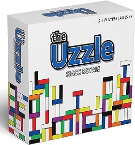 The Uzzle Stack Royale Board Game, Fast & Fun Family Board Game for Children & Adults, Color Block Puzzles Games for Ages 4+