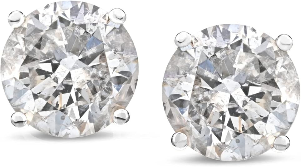 Essentials Certified 14k Gold Diamond with Screw Back and Post Stud Earrings (J-K Color, I1-I2 Clarity)