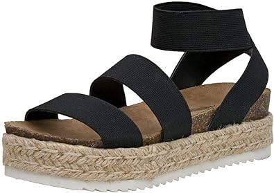 CUSHIONAIRE Women's Mandy Cork Espadrille Wedge Sandal,