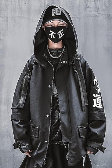 Niepce Inc Japanese Streetwear Zip Up Windbreaker Jackets for Men